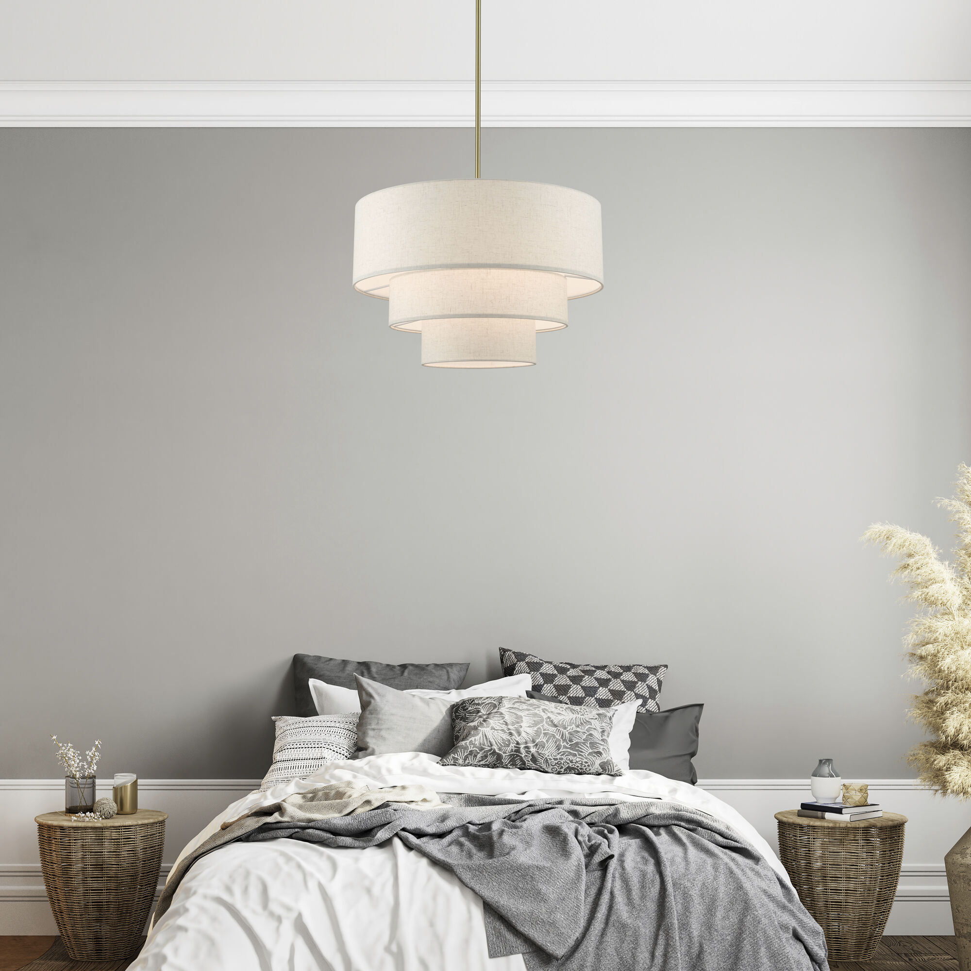 Gladstone 4 Light 23 inch Antique Brass Pendant Chandelier Ceiling Light