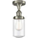 Dover 1 Light 6.5 inch Brushed Satin Nickel Semi-Flush Mount Ceiling Light