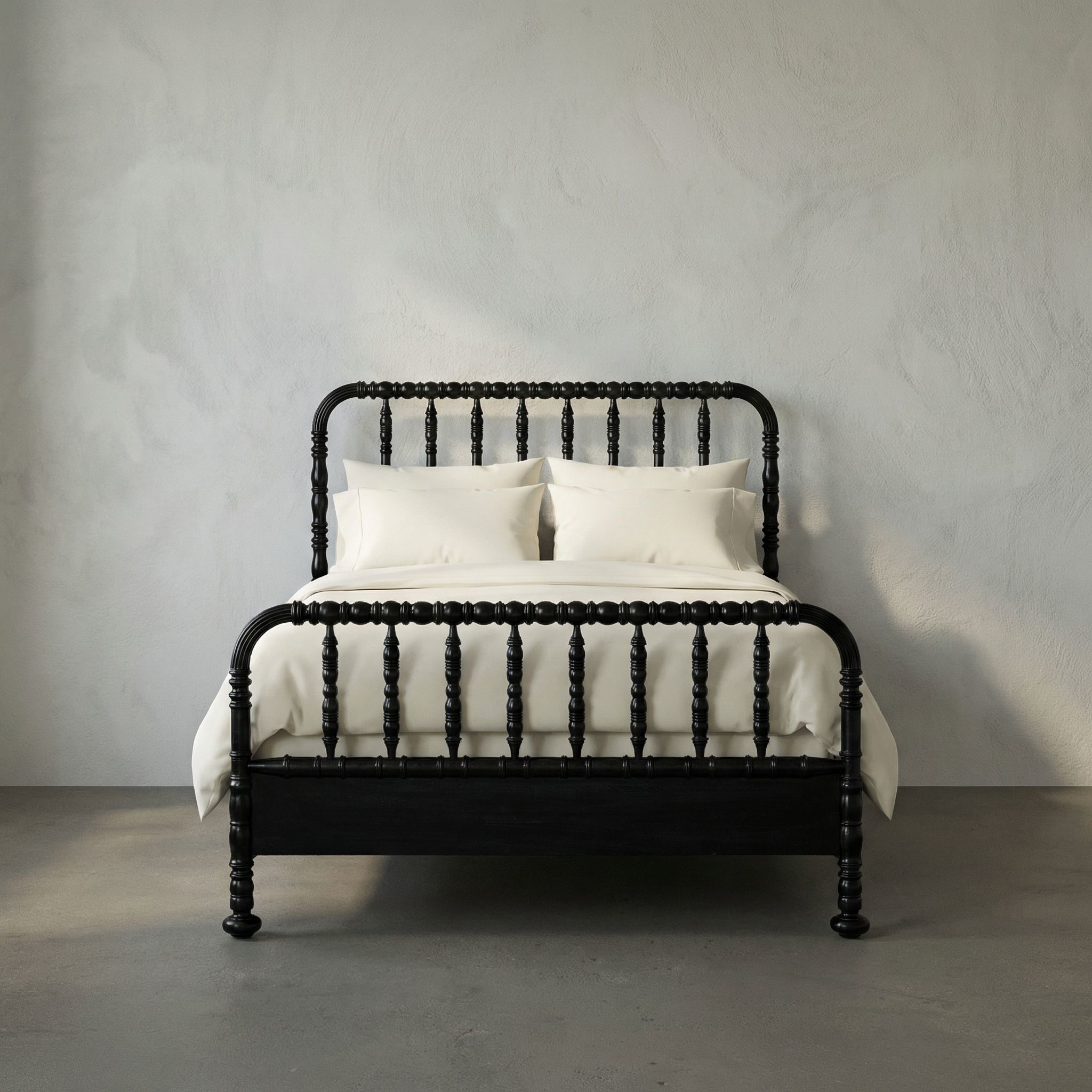 Bachelor Hand Rubbed Black Bed, Queen