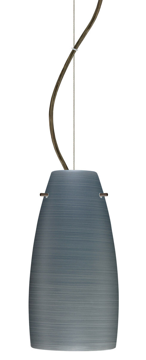 Tao 10 LED Bronze Pendant Ceiling Light in Titan Glass