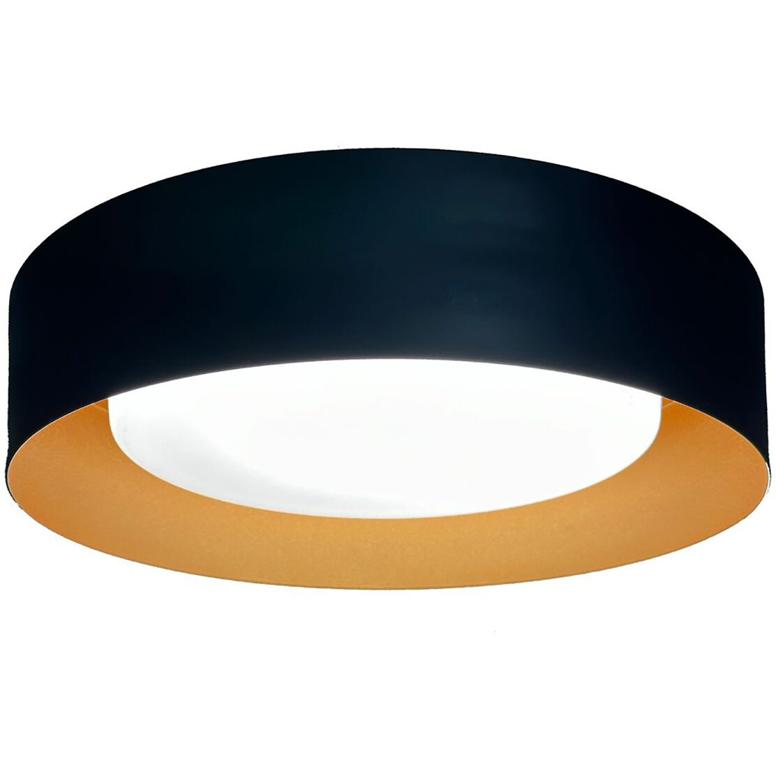 Orsa LED 14 inch Black and Brushed Brass Flush Mount Ceiling Light