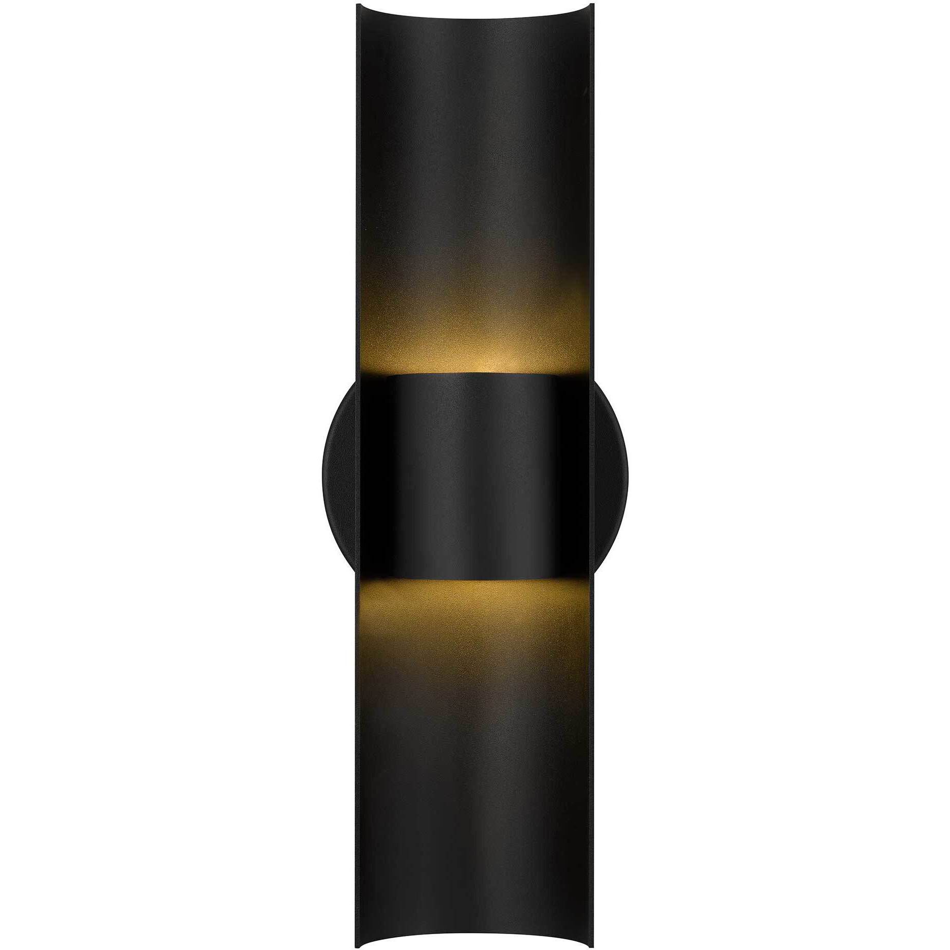 Hugo LED 14 inch Sand Black Outdoor Wall Sconce