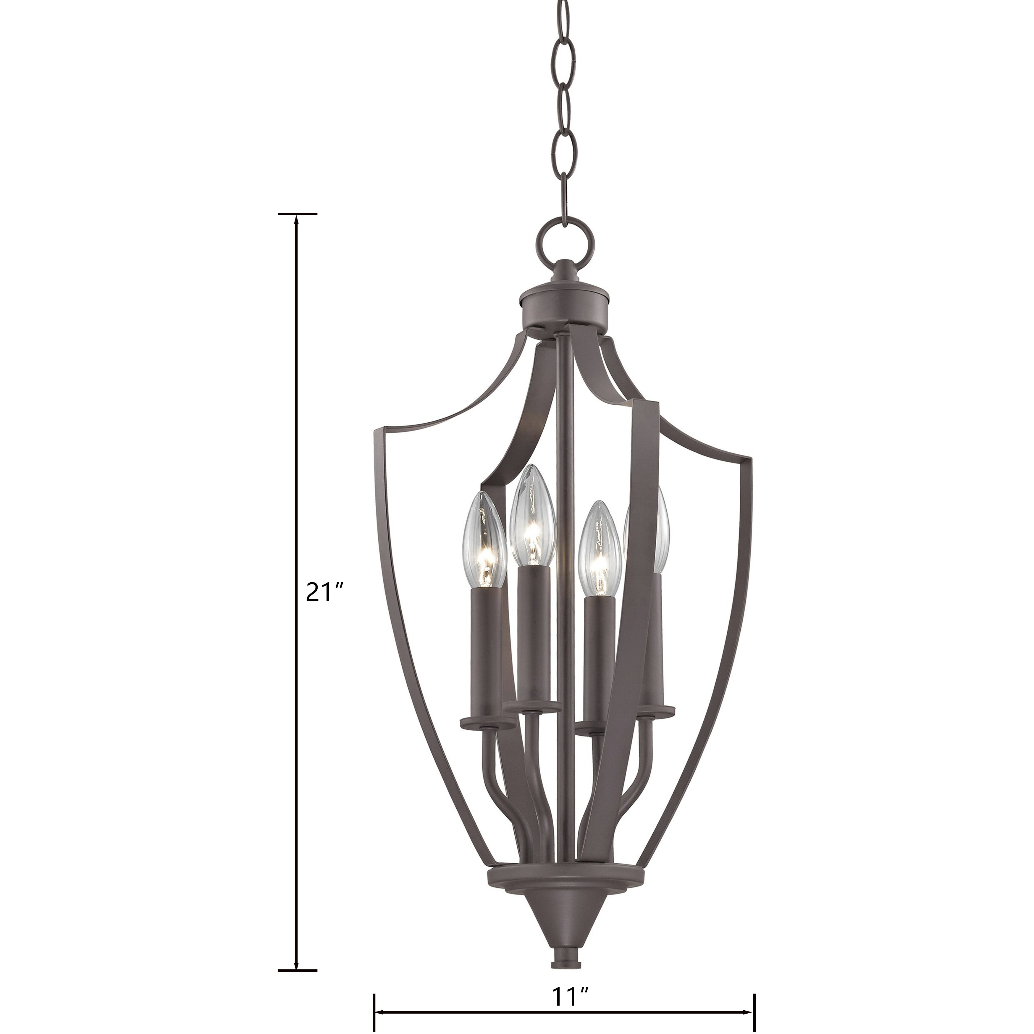 Foyer 4 Light 11 inch Oil Rubbed Bronze Chandelier Ceiling Light