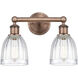 Brookfield 2 Light 14.75 inch Antique Copper Bath Vanity Light Wall Light in Clear