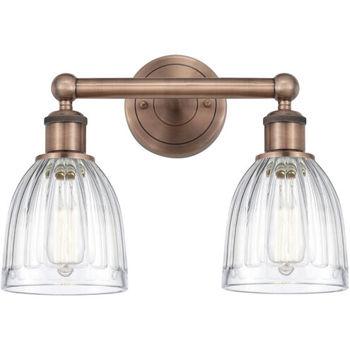 Brookfield 2 Light 14.75 inch Antique Copper Bath Vanity Light Wall Light in Clear