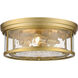 Clarion 3 Light 16 inch Olde Brass Flush Mount Ceiling Light in Oil Rubbed Bronze