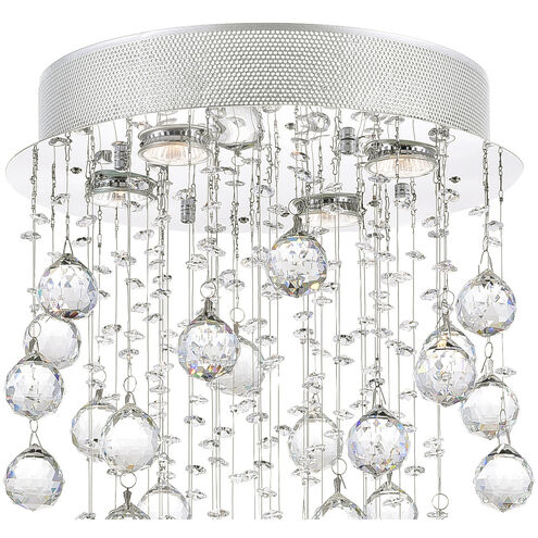 Rain Drop 4 Light 14 inch Chrome Flush Mount Ceiling Light