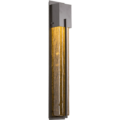 Outdoor Square Motif 1 Light 23 inch Textured Black Outdoor Sconce in GU10 Halogen, Frosted Granite, Tall Square