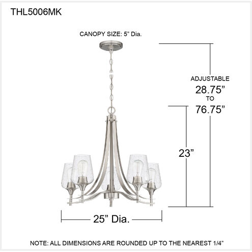 Thornhill 6 Light 26 inch Marcado Black Chandelier Ceiling Light