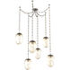 Meteo 6 Light 17 inch Beige Silver Swag Multi-Pendant Ceiling Light in Amber, Oval Chain