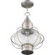 Newburyport 1 Light 12 inch Brushed Nickel Outdoor Pendant Lantern