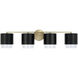 Weller 4 Light 33.5 inch Matte Brass and Black Vanity Light Wall Light