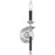 Davidson 1 Light 5 inch Matte Black with Polished Chrome Accents Wall Sconce Wall Light