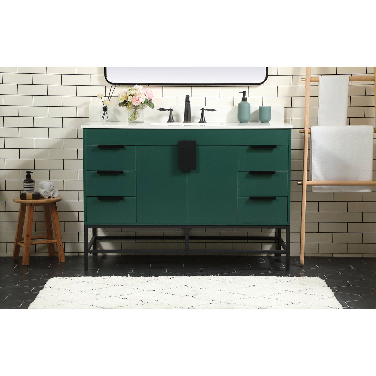 Eugene 48 X 22 X 33.5 inch Green Vanity Sink Set in Included