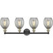 Eaton 4 Light 32.5 inch Black Antique Brass Bath Vanity Light Wall Light in Clear