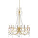 Dream-Maker 8 Light 32 inch Antique Gold Leaf Chandelier Ceiling Light