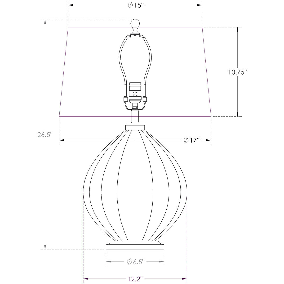 Maria 27 inch 150.00 watt Pink Table Lamp Portable Light