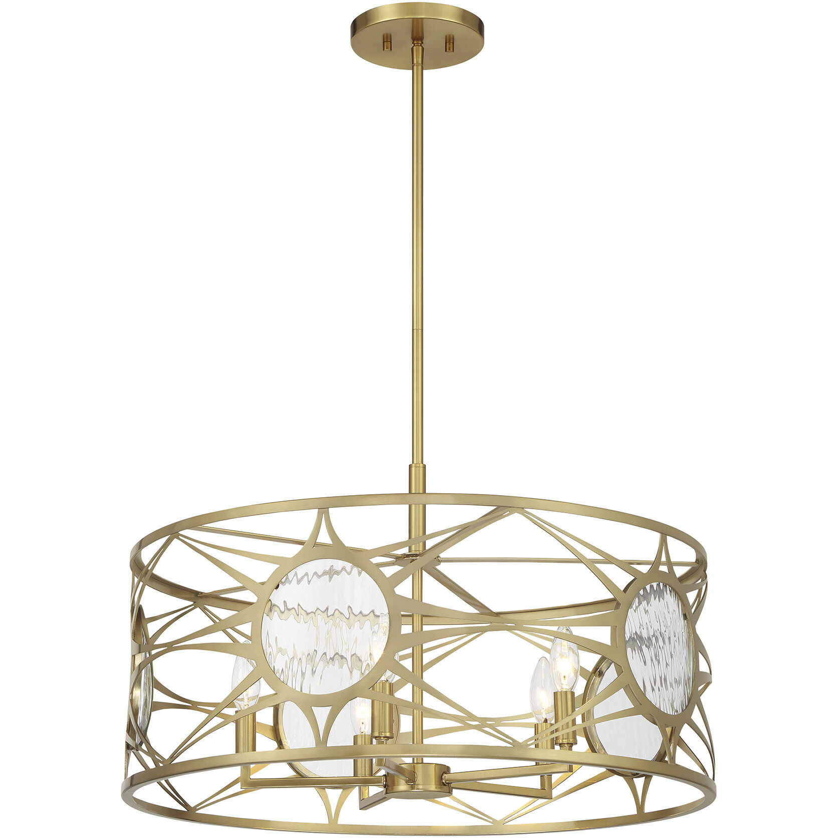 Balfour 5 Light 24 inch Warm Brass Convertible Semi-Flush or Pendant Ceiling Light