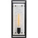 Plaza 1 Light 6 inch Matte Black with Polished Nickel Wall Sconce Wall Light