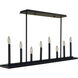 Industria 8 Light 43 inch Matte Black Island Chandelier Ceiling Light