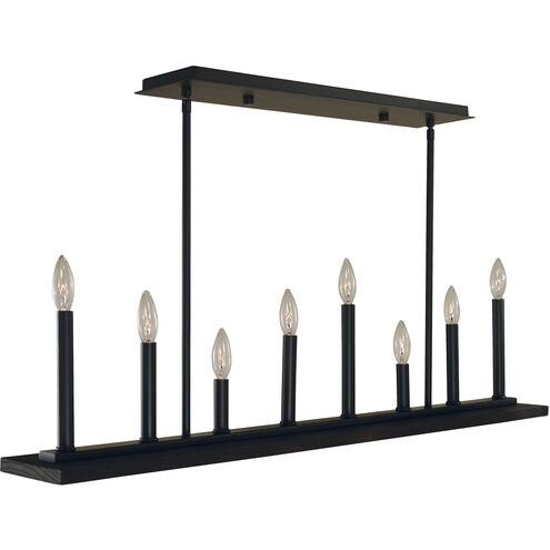 Industria 8 Light 43 inch Matte Black Island Chandelier Ceiling Light