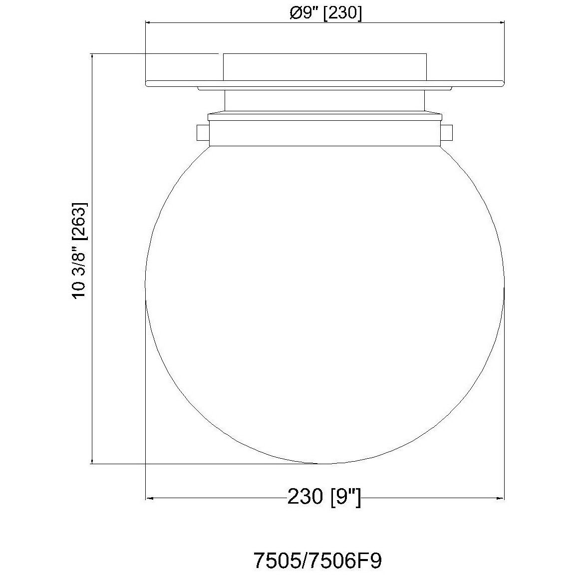 Calhoun 1 Light 9 inch Heritage Brass Flush Mount Ceiling Light