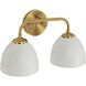 Shepard 2 Light 15.5 inch Modern Brass Vanity Light Wall Light in Matte White