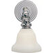Chapman & Myers Boston 1 Light 5.75 inch Chrome Single Bath Light Wall Light in White
