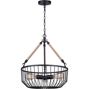 Theo 3 Light 18 inch Black Chandelier Ceiling Light