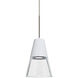 Timo 6 LED Bronze Cord Pendant Ceiling Light in Clear with White Glass