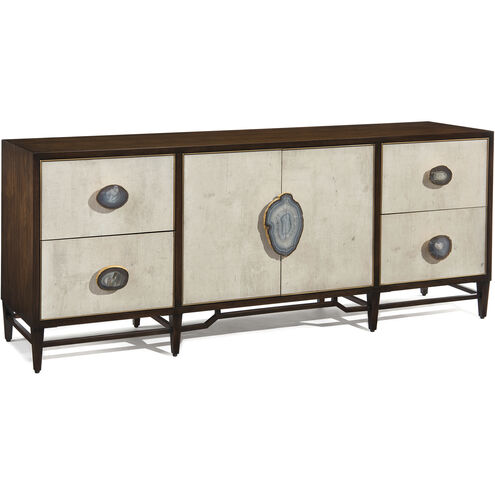 Mercia 87 inch American Black Walnut and Tiza Gesso Credenza