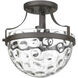 Quinn 1 Light 11 inch Oil Rubbed Bronze Semi-Flush Ceiling Light