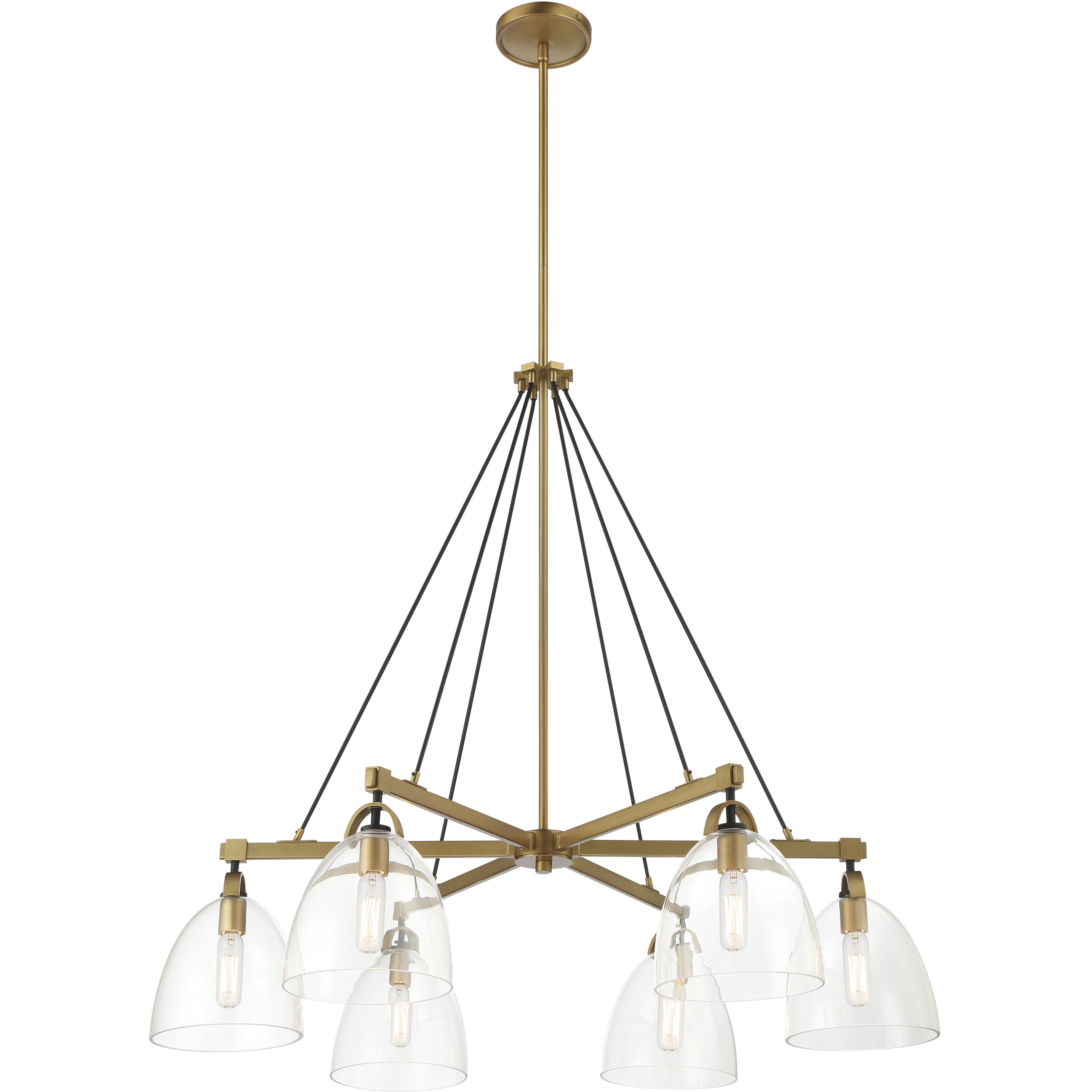 Sommersby 6 Light 36 inch Legacy Brass and Matte Coal Chandelier Ceiling Light