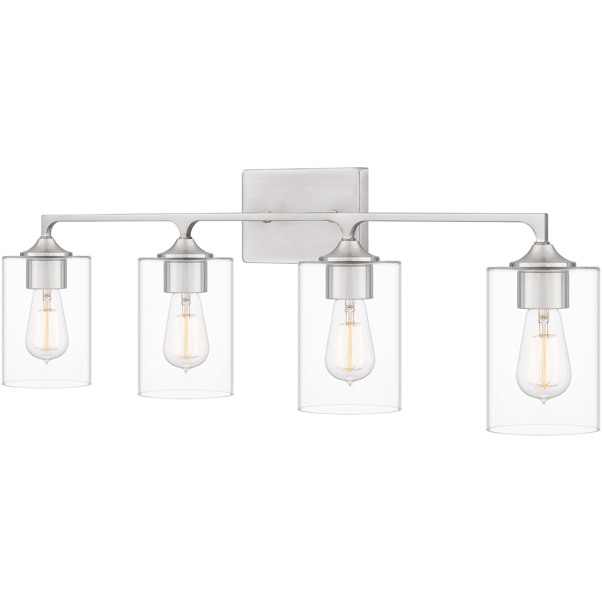 Prescott 4 Light 34 inch Brushed Nickel Bath Light Wall Light, Extra Large