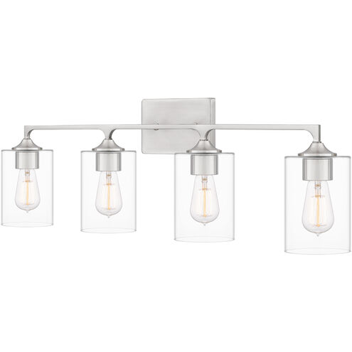 Prescott 4 Light 34 inch Brushed Nickel Bath Light Wall Light, Extra Large