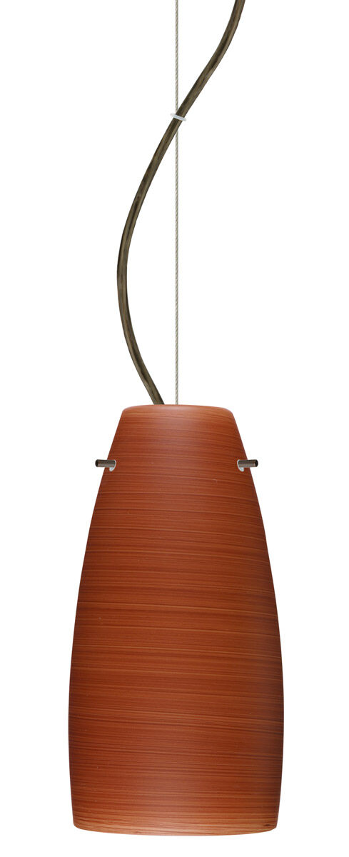 Tao 10 LED Bronze Pendant Ceiling Light in Cherry Glass