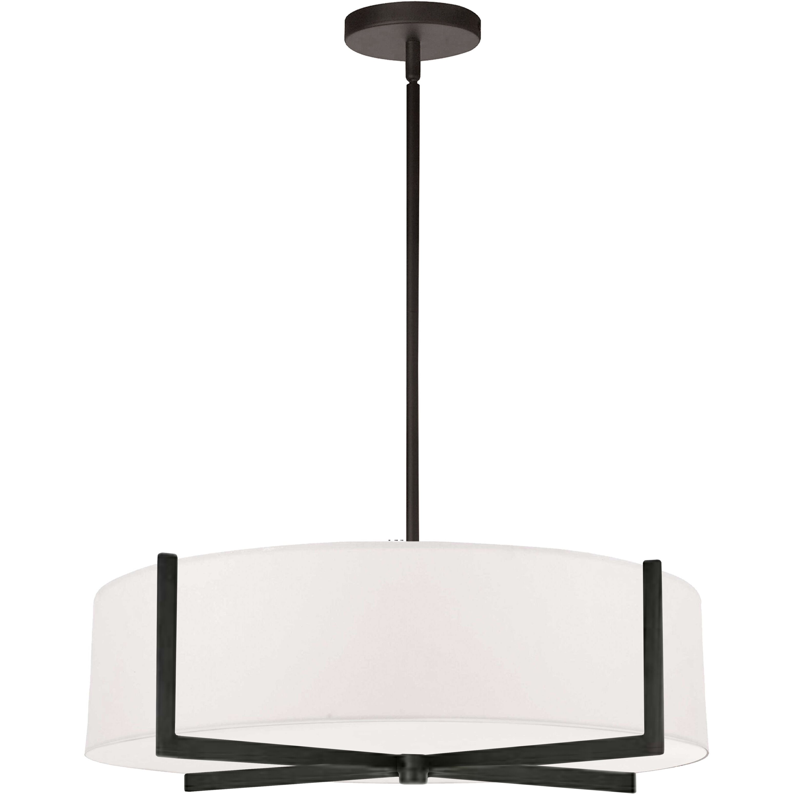 Preston 4 Light 20.75 inch Matte Black with White Pendant Ceiling Light