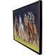 Around the Bend Black and Blue and Green and Yellow Canvas