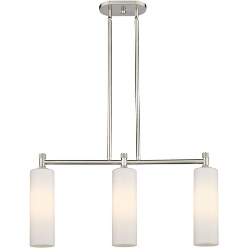 Downtown Urban Crown Point Island Light Ceiling Light in Satin Nickel, Matte White