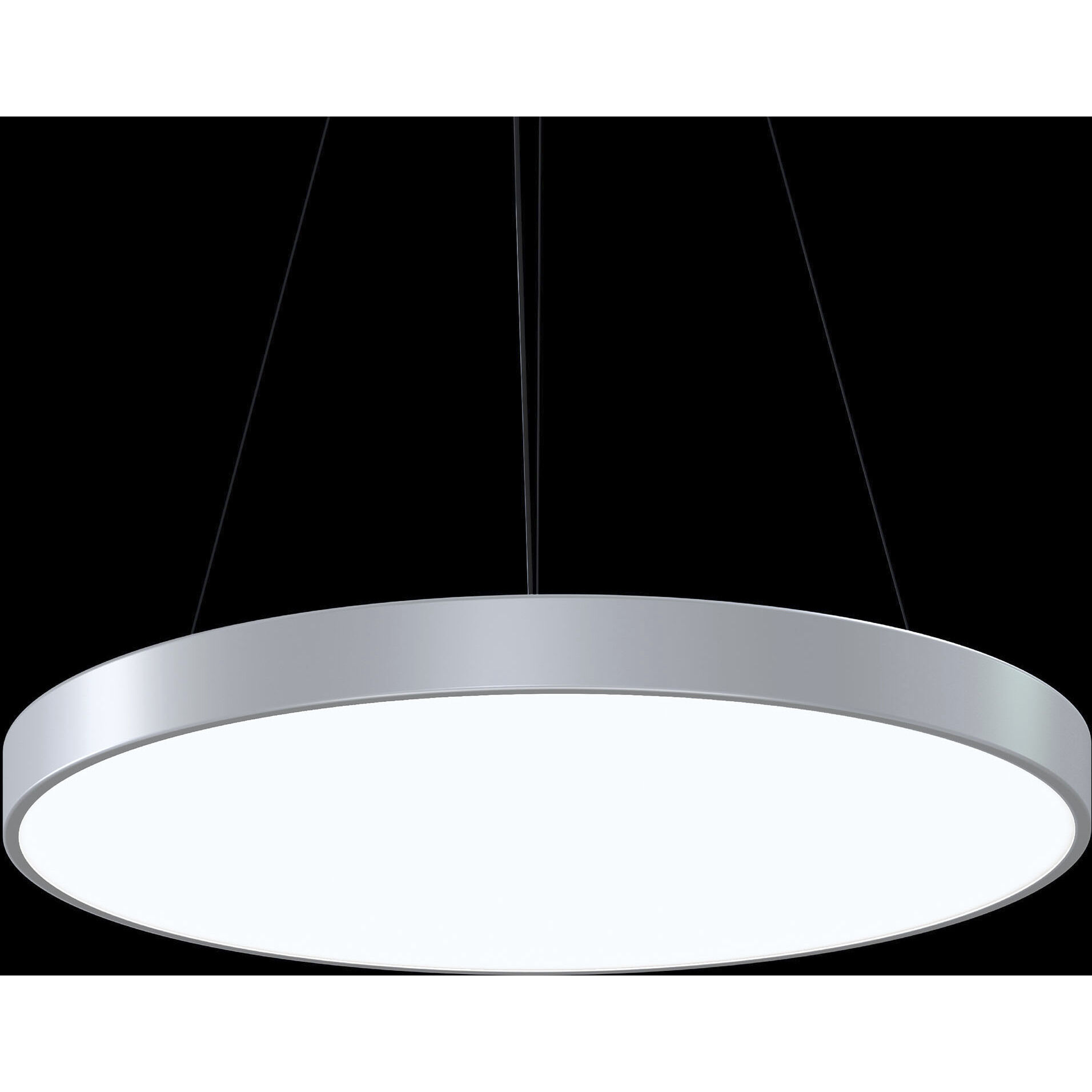 Pi LED 30 inch Bright Satin Aluminum Pendant Ceiling Light