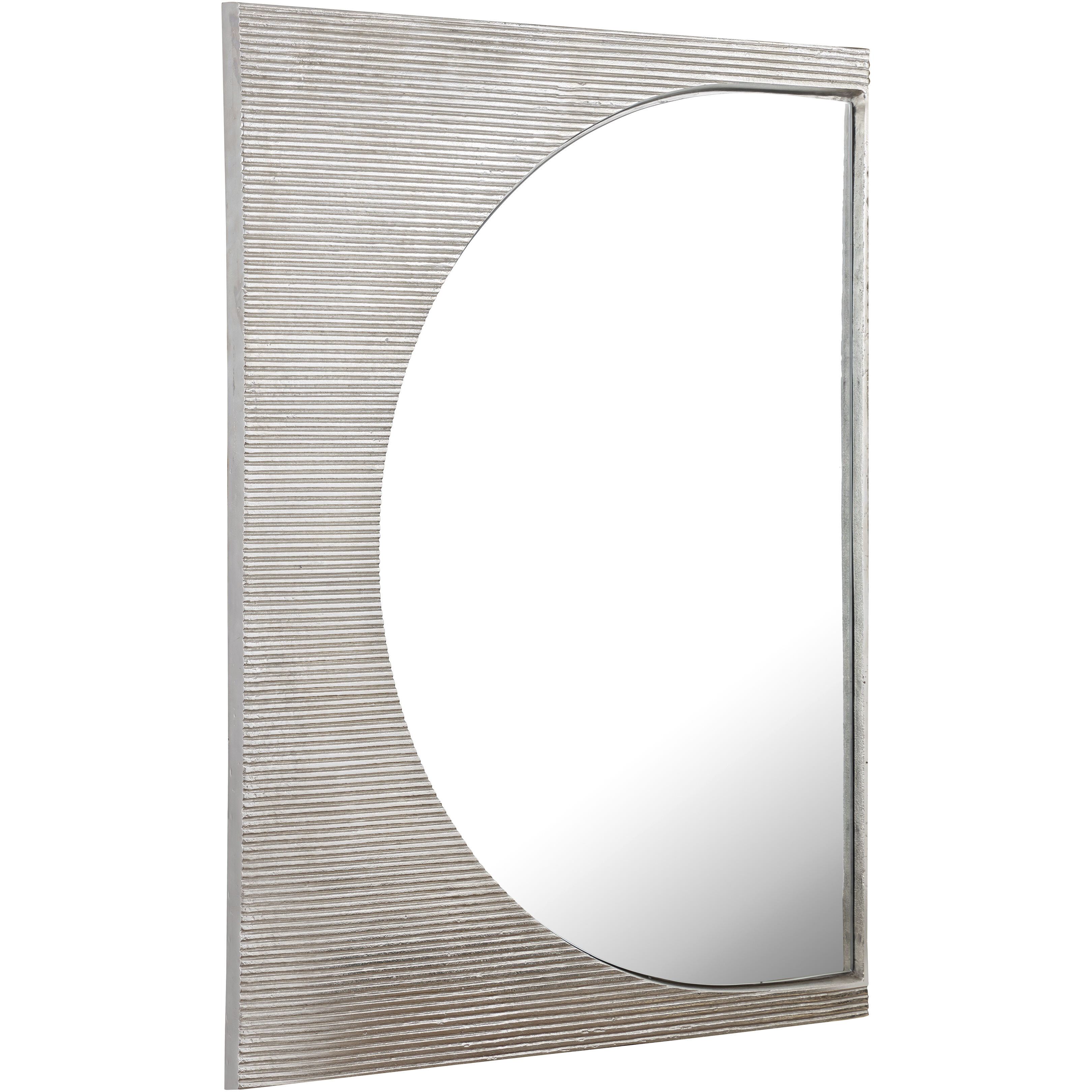 Flute 48 X 36 inch Nickel with Mirror Wall Mirror