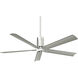 Clean 60 inch Polished Nickel with Silver Blades Ceiling Fan