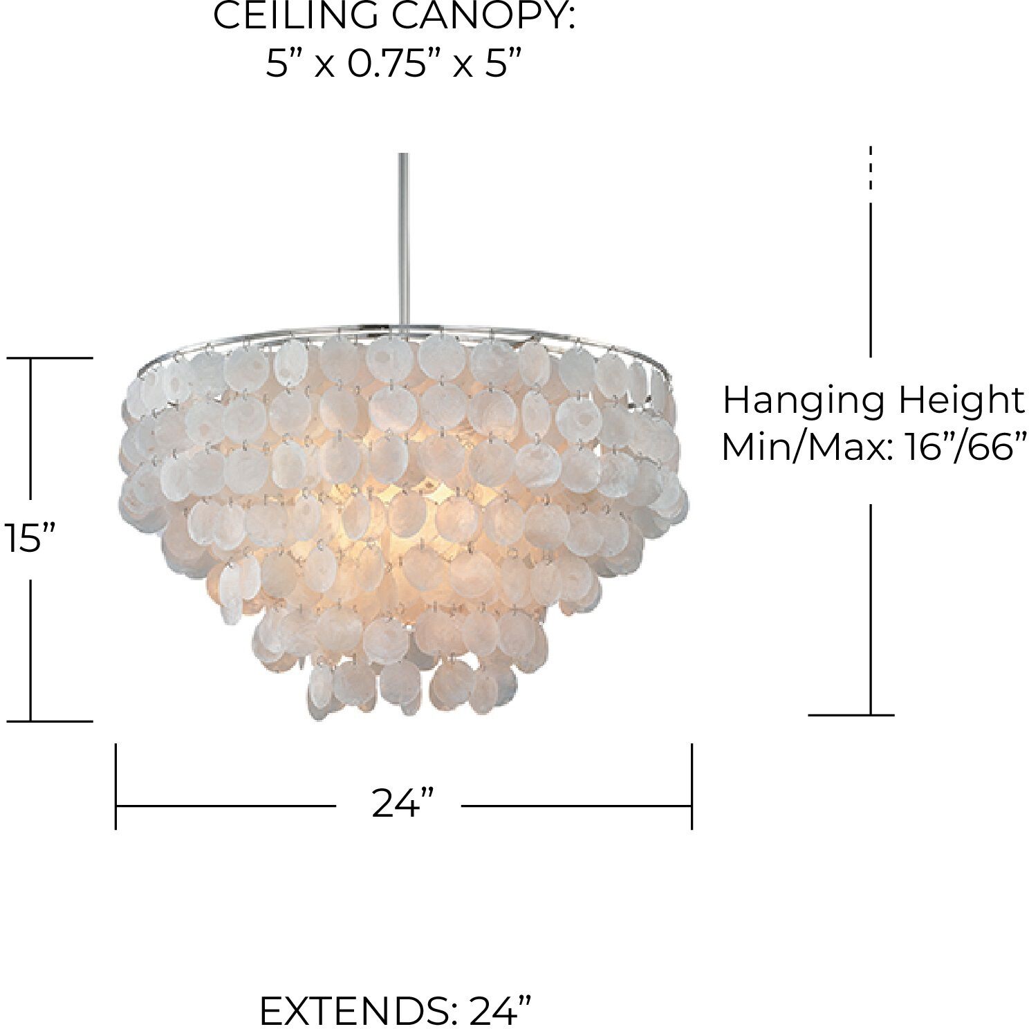 Shelby 6 Light 24 inch Polished Nickel Pendant Ceiling Light