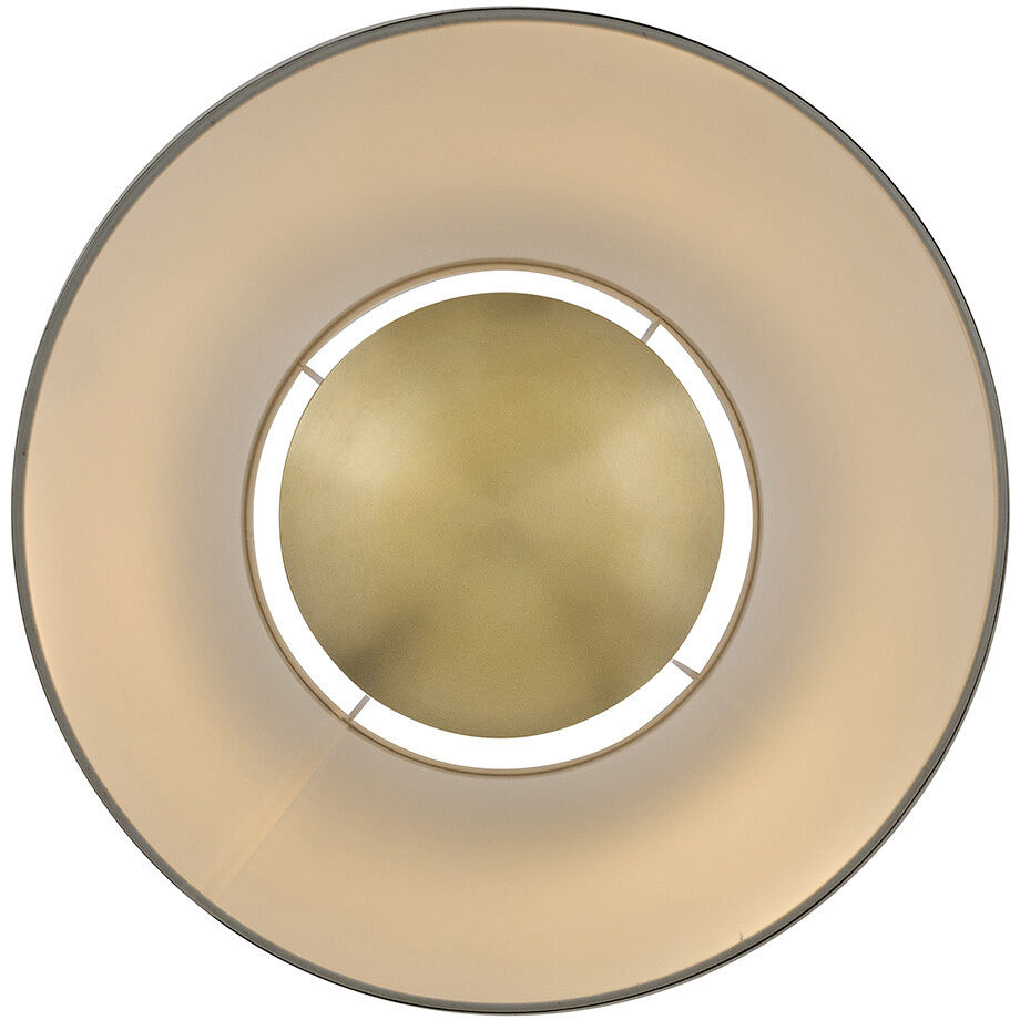 Sonia 3 Light 18 inch Lacquered Brass Pendant Ceiling Light in Light Beige Fabric