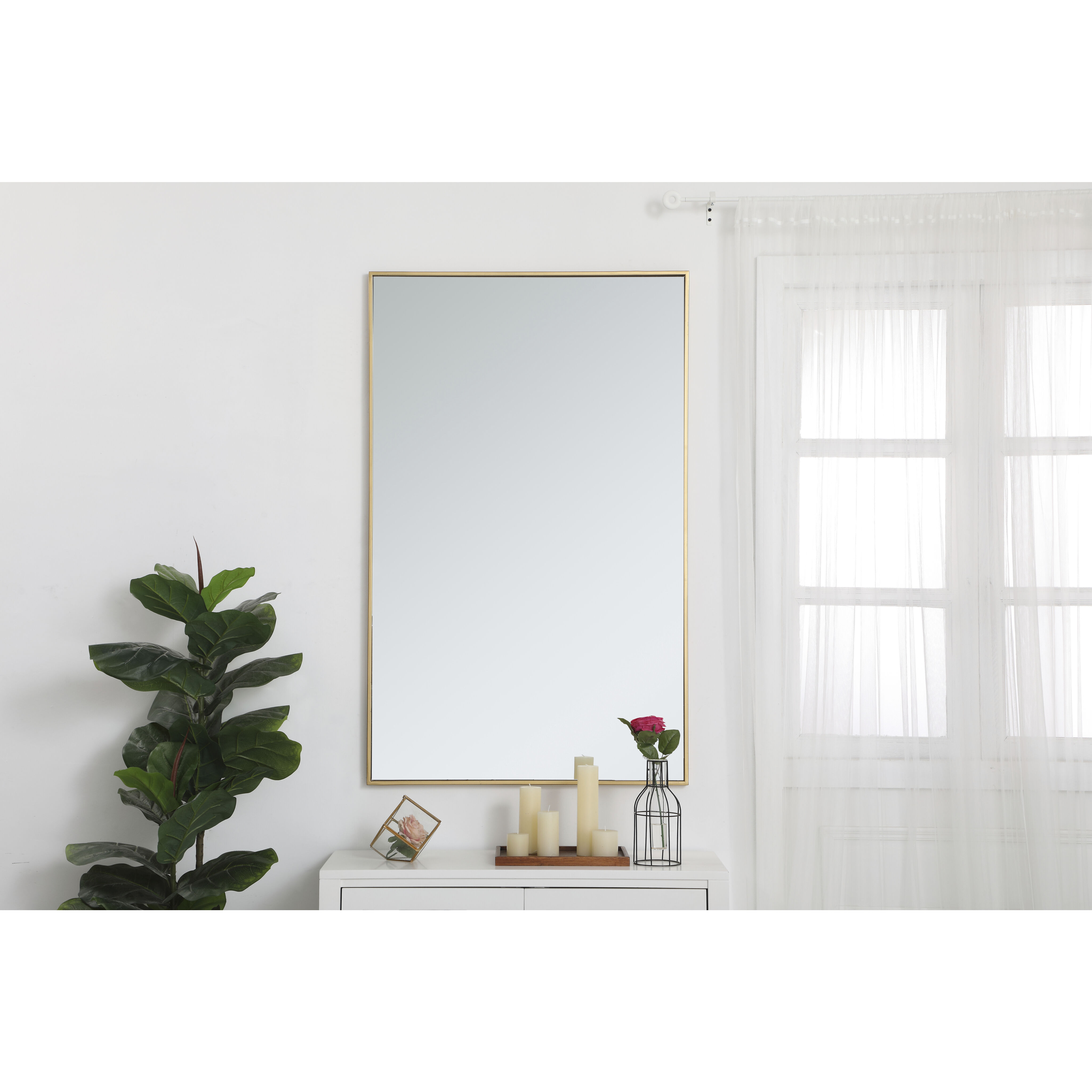 Monet 48 X 30 inch Brass Wall Mirror