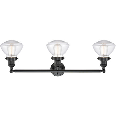 Franklin Restoration Olean 3 Light 31 inch Oil Rubbed Bronze Bath Vanity Light Wall Light in Clear Glass, Franklin Restoration