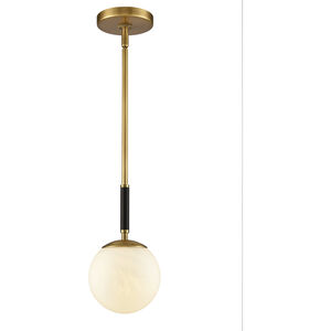 Gillian 1 Light 6 inch Natural Brass with Matte Black Mini Pendant Ceiling Light, Mini