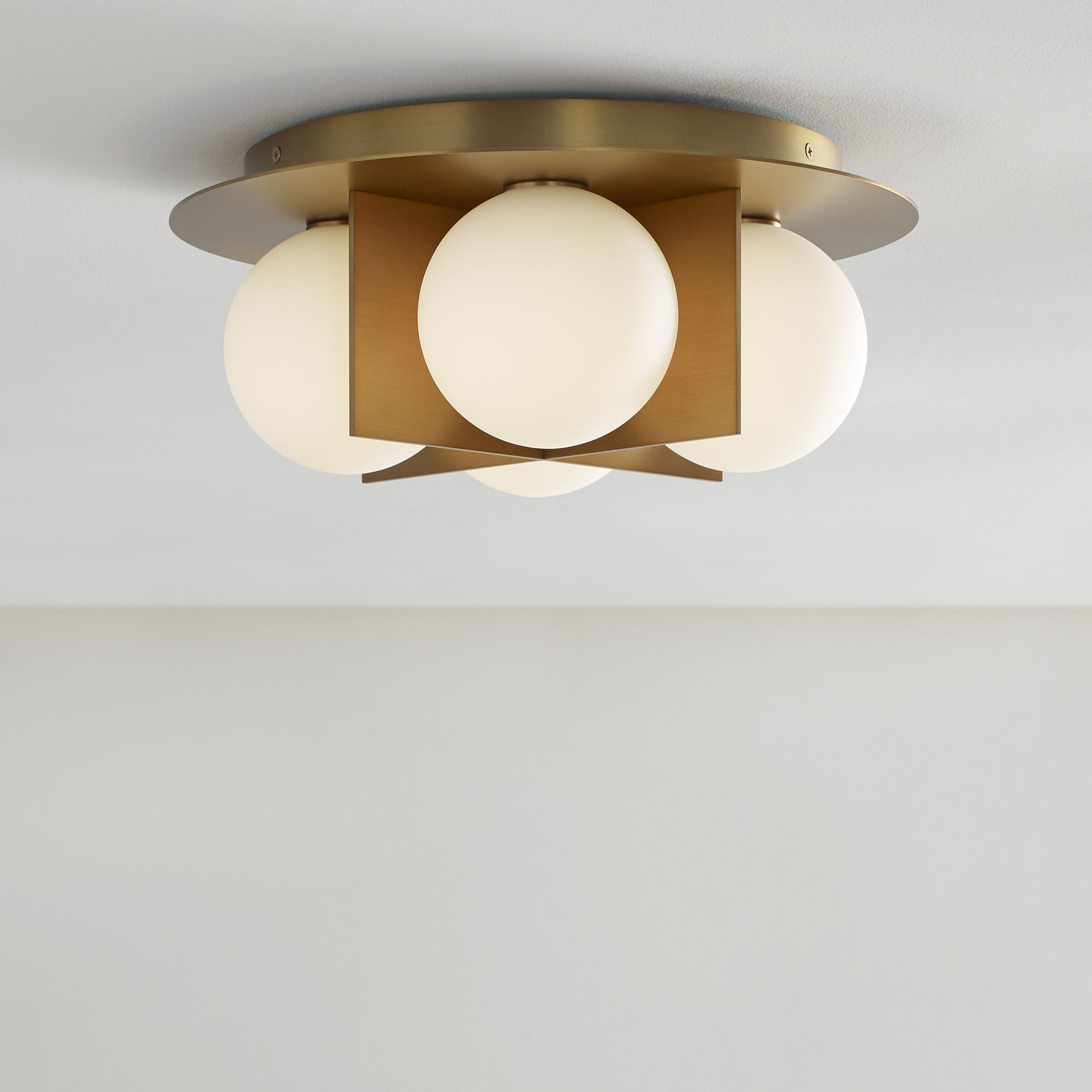 Sean Lavin Orbel LED 15 inch Aged Brass Flush Mount Ceiling Light in LED 90 CRI 3000K
