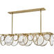 Nala LED 49.75 inch Heritage Brass Chandelier Ceiling Light, Linear & Oval