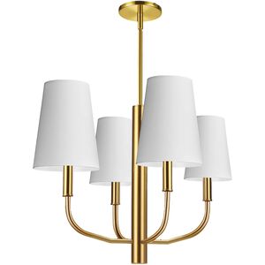 Eleanor 4 Light 21 inch Aged Brass Chandelier Ceiling Light in White